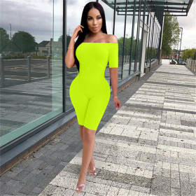 Sexy one-neck short-sleeved jumpsuit AM192