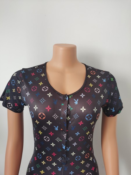 Cute printed jumpsuit FF1018