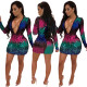 Deep V Neck Sequins Club Mini Dress DN8172