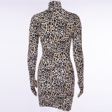 Sexy wild leopard long-sleeved dress/jumpsuit FLY88094
