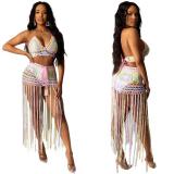 Women's hand hook colorful perspective beach blouse fashion suit ZSC072
