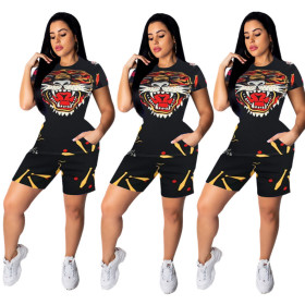 New Arrival Summer Casual Short Sleeves Women Shorts Suits TY1129