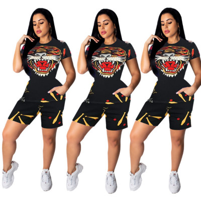 New Arrival Summer Casual Short Sleeves Women Shorts Suits TY1129