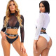 Sexy Swimwear Bodycon Panty Mesh Top With Bra LS6134