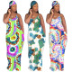 Women's printed tie-dye hooded plus size dress KK8195