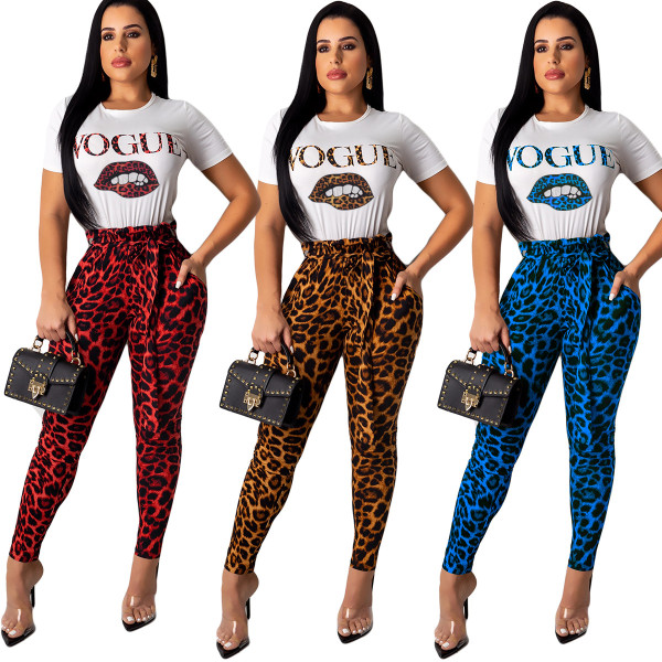 Stylish Bodycon Leopard Printing Women Sets For Sale YY5079