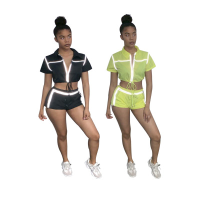 Running Black/Green Short Track Suits For Wholesale BS1073