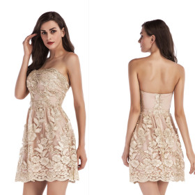 Sexy Backless Ladies Off Shoulder Short Dress YYM21770