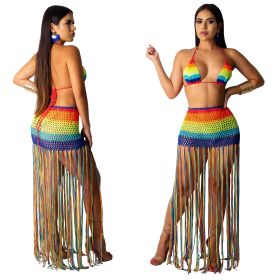 Hand crocheted tassel leisure suit swimsuit blouse ZS051