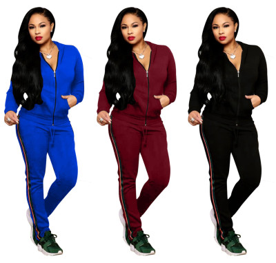 Sport Webbing Patchwork Women Solid Outfits W8142