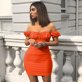 Temperament women's sexy backless chest slimming skirt FLY96132