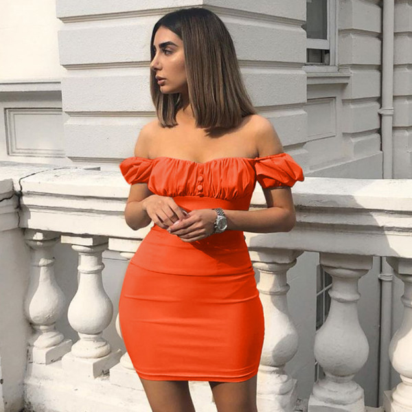 Temperament women's sexy backless chest slimming skirt FLY96132