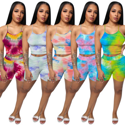 Printed sling sports suit NK122