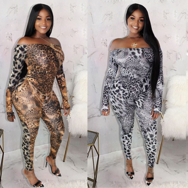 Fashion Sexy Print Leopard Jumpsuit KSN5081
