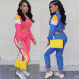 Fashion Color Patchwork 2 Pieces Sport Suits QZ5236
