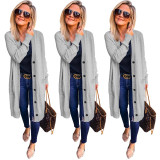 Hot V Neck Cardigan Button Down Coat With Pockets SY8286