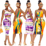 Newest Gradient Color Bodycon Skirt Suits For Daily Wear DN8241