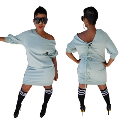 Unique Back Deep V Neck Bandage Midi Dress For Daily Wear F8132