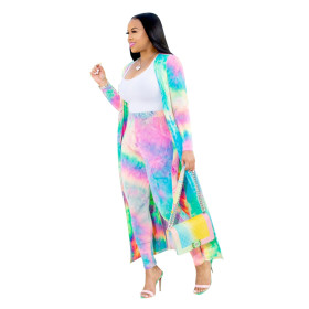 Long Sleeves Coat Slinky Pants Hot Printing Women Outfits ALS123