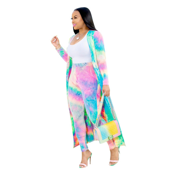 Long Sleeves Coat Slinky Pants Hot Printing Women Outfits ALS123