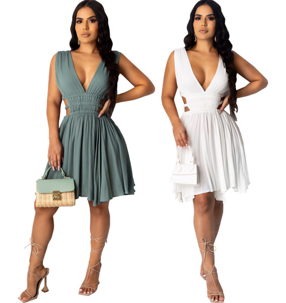 Sexy women chiffon dress short skirt tube top strap AL119