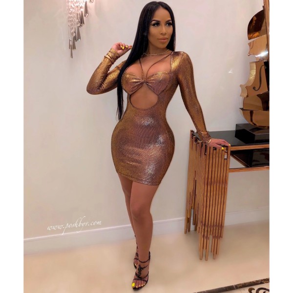 Pure color package hip sequin women FM1182