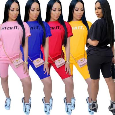 Cute short sleeve shorts casual sports ladies suit KZ112