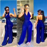 Backless Women Sleeveless Wide Leg Jumpsuit MDF5057