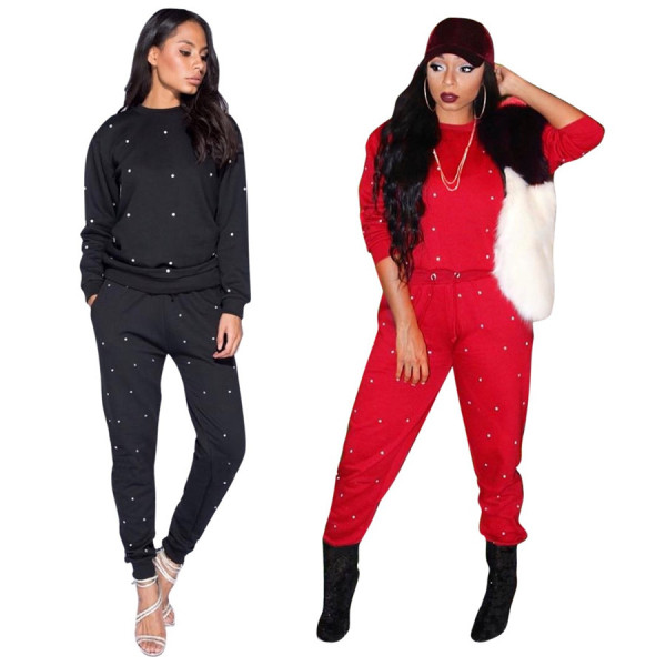 Sport Beading Long Clothes Hot Pure Color Track Suits BLX5211