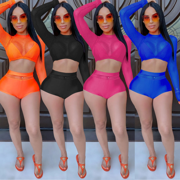 Sexy mesh super shorts two-piece suit CYF3573