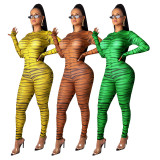 Wholesale Slim Bodycon Zebra Printed Long Jumpsuit SMR9464