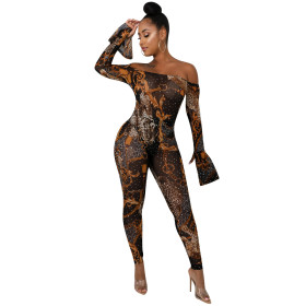 Sexy perspective mesh jumpsuit women's clothing YD8124