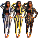 Autumn Winter Cheap Bodycon Long Style 2 Piece Stripe Outfits MR219