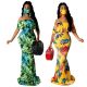 Sexy Digital Printed Off Shoulder Bodcon Long Dress SMR9660