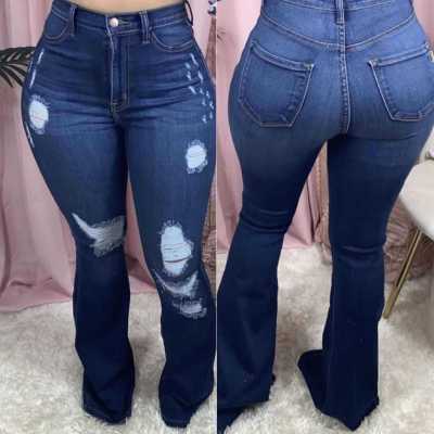 Frayed monkey wash jeans D8386
