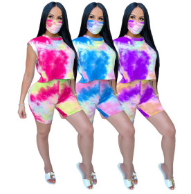 Fashion Casual Tie-Dye Printed T-Shirt Set Two Piece Set TY1831