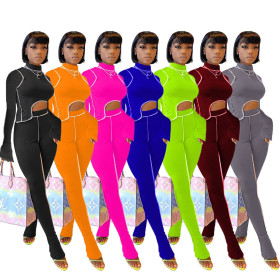 Women\'s personality line slim sports suit MR2053-2