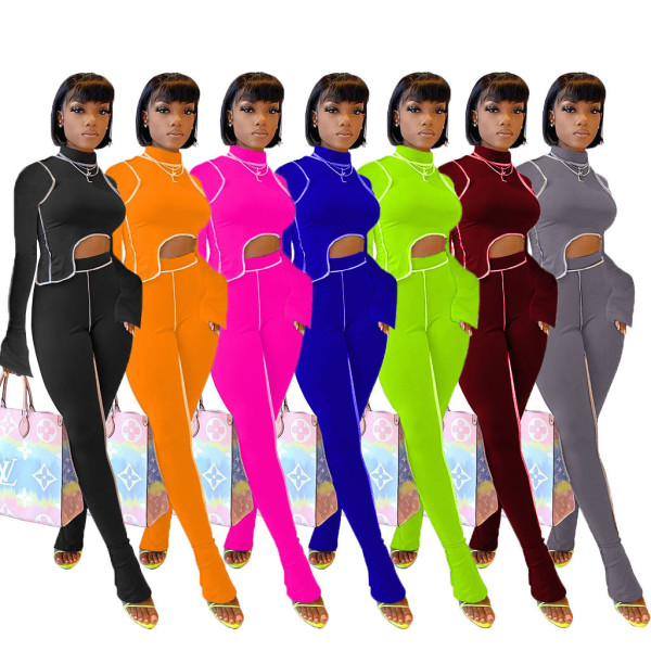 Women\'s personality line slim sports suit MR2053-2