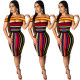 Unique Sexy Off Shoulder Striped Midi Dress AMM8123