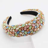 Baroque Geometric Wide-Brimmed Color Ciamond Prom Catwalk Hair Accessory JB7691456