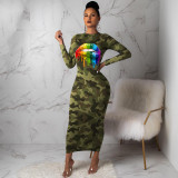 Factory Price Slim Bodycon Plus Size Female Ankle Length Dress MD281