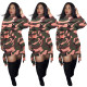 Factory Price Long Sleeves Bandage Camouflage Dress HR8072