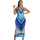 Sexy split hem printed dress FA7004