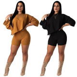 Casual Pure Color Knitting Shorts Sets YS231