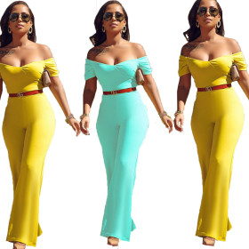 Casual Off Shoulder Solid Jumpsuits YSH6037