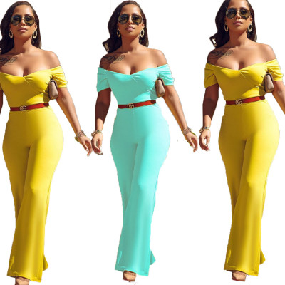Casual Off Shoulder Solid Jumpsuits YSH6037