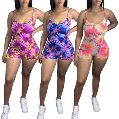 Color printed jumpsuit overalls JH167