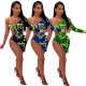Sexy Letters Printing One Shoulder Irregular Dress SDD9164