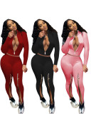 Womens solid color split sexy nightclub suit AMM8276