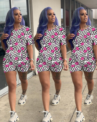Casual Printing 2 Pieces Ladies Outfits For Daily Wear HR8054